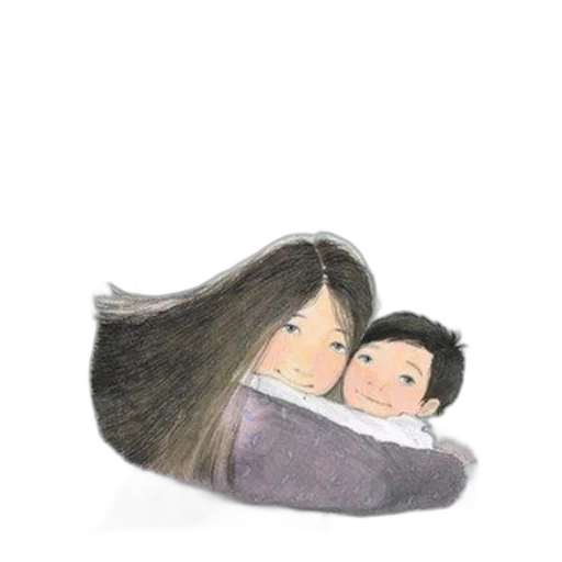 hair, watercolor, cartoon, concept art, oil painting, snow, fog, heartwarming transparent PNG cut-out