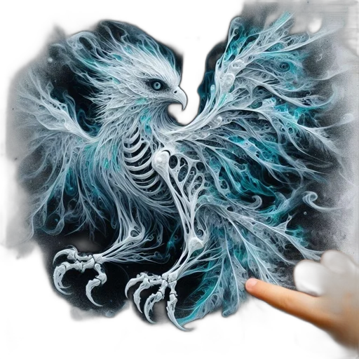 dragon, creature, mask, hair, fantasy art, photorealistic, concept art, 3d render transparent PNG cut-out