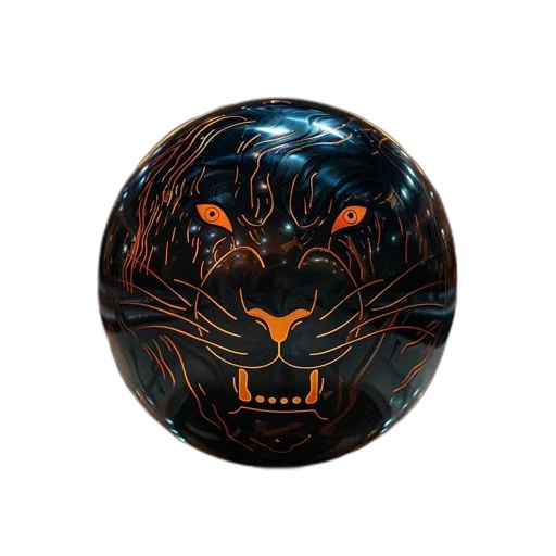 mask, jewelry, bowling, ball, tiger, face, design, sits transparent PNG cut-out