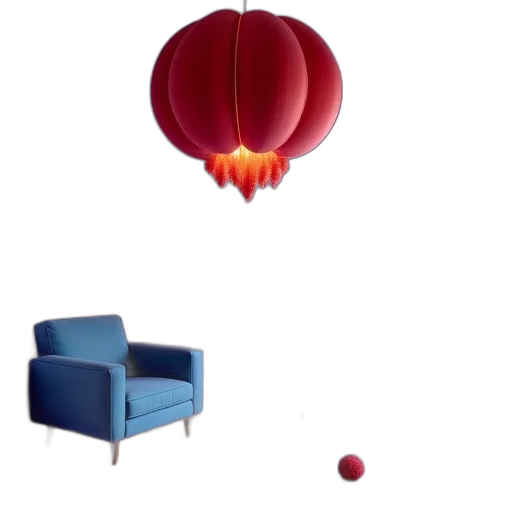 furniture, umbrella, 3d render, concept art, photorealistic, outer space, red, blue transparent PNG cut-out