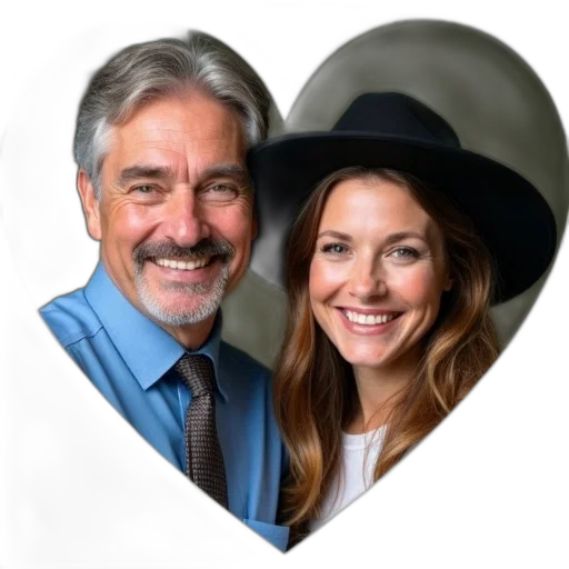 hat, heart-shaped, image, man, left, side, woman, right transparent PNG cut-out