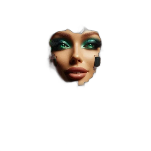 face, mask, creature, robot, 3d render, vaporwave, photorealistic, concept art transparent PNG cut-out