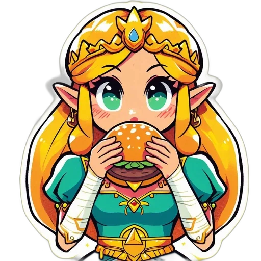 food, face, crown, staff, pixel art, fantasy art, concept art, watercolor transparent PNG cut-out