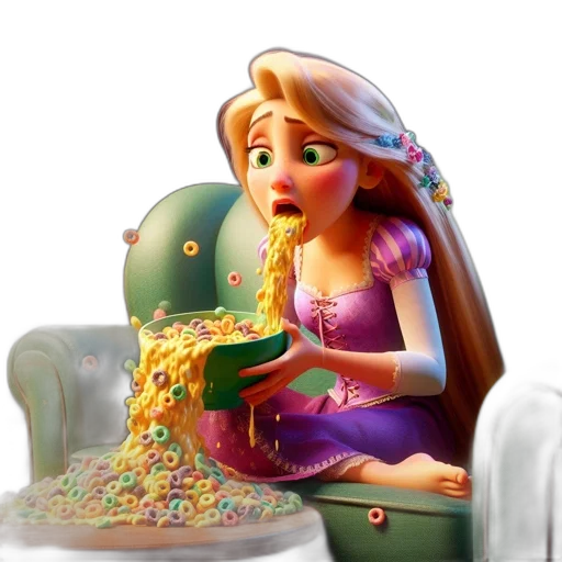 food, 3d render, concept art, cartoon, photorealistic, animated, female, character transparent PNG cut-out