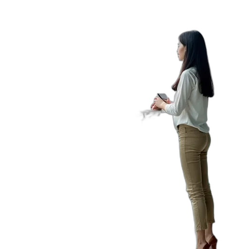 staff, dress, jacket, robot, 3d render, photorealistic, concept art, fog transparent PNG cut-out