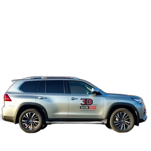 car, silver, suv, live, advertisement, side, parked, street transparent PNG cut-out