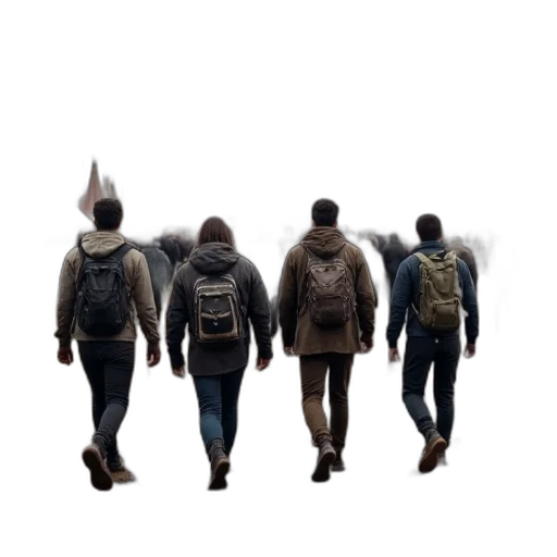 jacket, staff, 3d render, concept art, pixel art, photorealistic, group, people transparent PNG cut-out