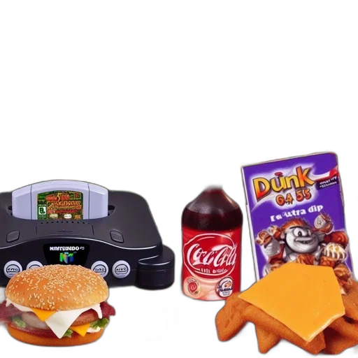food, robot, collage, dunkin, donuts, cup, nintendo, gaming transparent PNG cut-out