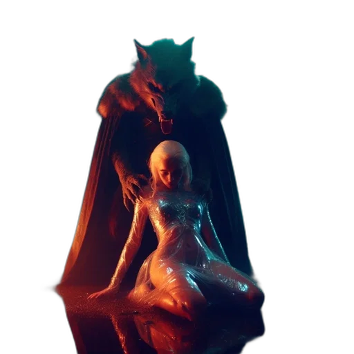 creature, dress, dragon, mask, concept art, fantasy art, 3d render, pixel art transparent PNG cut-out
