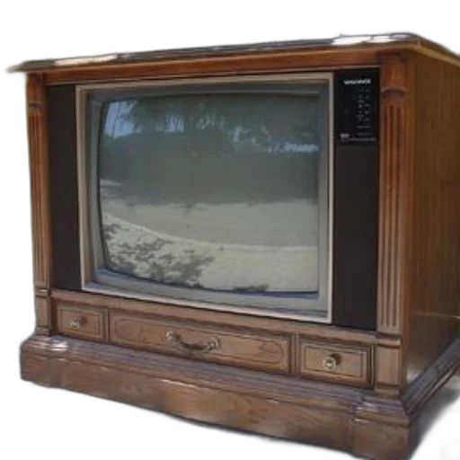 furniture, weapon, old-fashioned, wooden, television, set, large, screen transparent PNG cut-out