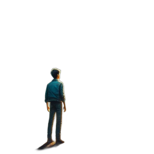 jacket, robot, staff, creature, 3d render, concept art, pixel art, comic book art transparent PNG cut-out