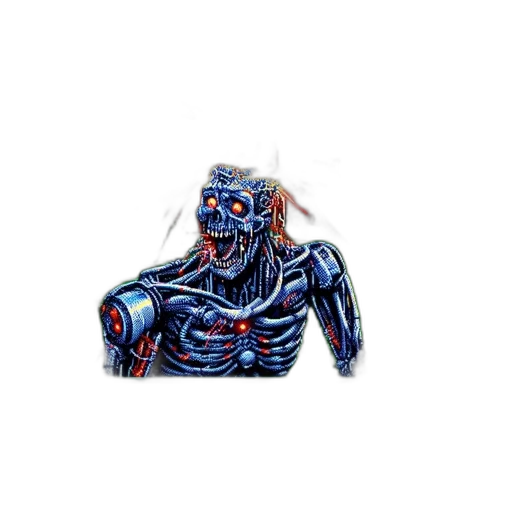 creature, robot, mask, face, concept art, pixel art, 3d render, comic book art transparent PNG cut-out