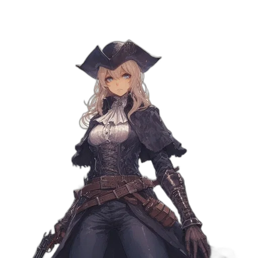 staff, weapon, hat, jacket, concept art, fantasy art, pixel art, anime transparent PNG cut-out
