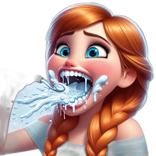 face, photorealistic, concept art, 3d render, cartoon, snow, fire, character transparent PNG cut-out