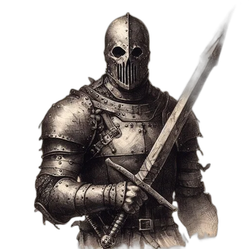 mask, sword, weapon, staff, concept art, fantasy art, comic book art, pixel art transparent PNG cut-out