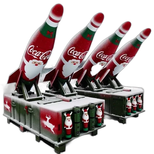 weapon, 3d render, image, showcases, large, festive, missiles, adorned transparent PNG cut-out