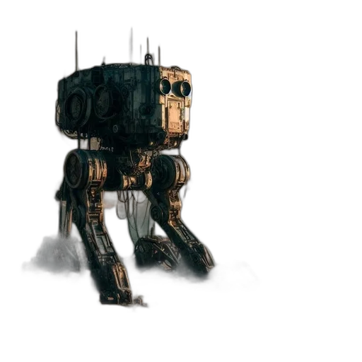 robot, weapon, creature, animal, concept art, 3d render, watercolor, pixel art transparent PNG cut-out