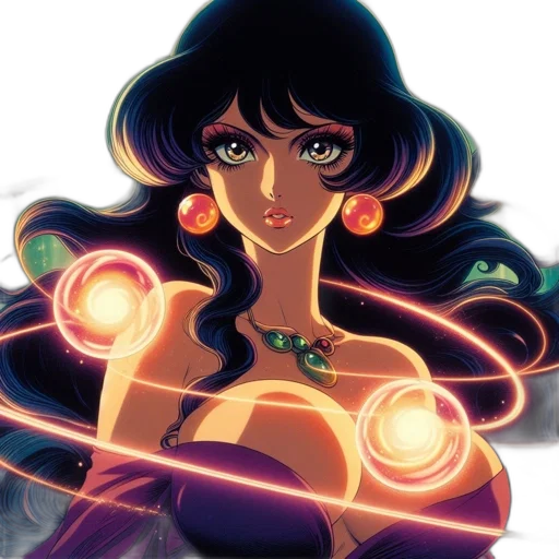 jewelry, concept art, fantasy art, anime, comic book art, neon lights, alluring, female transparent PNG cut-out