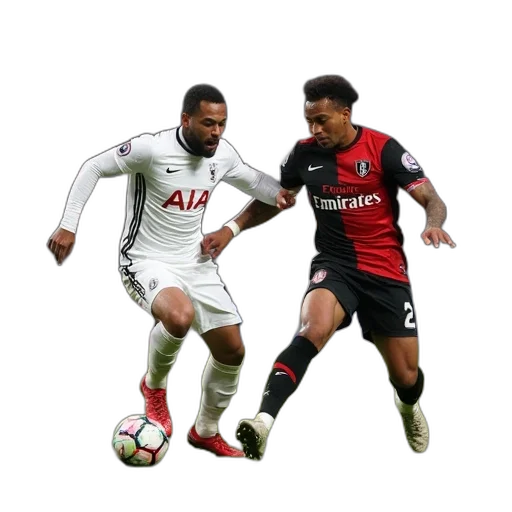 two, fulham, players, during transparent PNG cut-out
