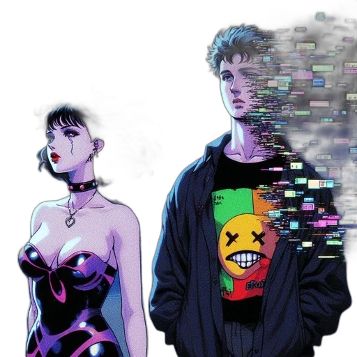 jacket, cyberpunk, comic book art, concept art, vaporwave, neon lights, outer space, neon transparent PNG cut-out