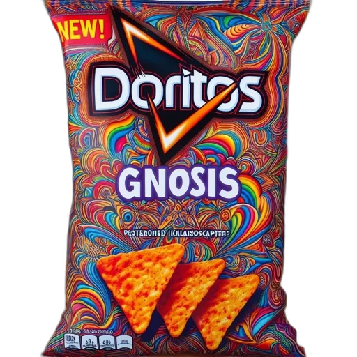 food, vaporwave, bag, doritos, psychedelic, design, displays, gnosis transparent PNG cut-out