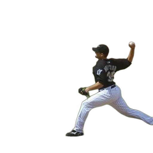 baseball, player, black, jersey, number, pitching, ball transparent PNG cut-out