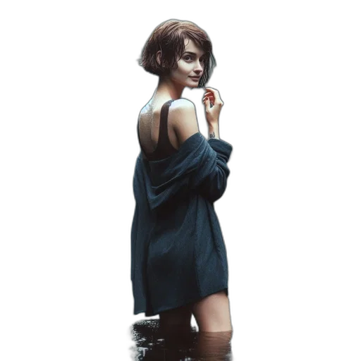 dress, face, staff, jacket, concept art, pixel art, fantasy art, photorealistic transparent PNG cut-out
