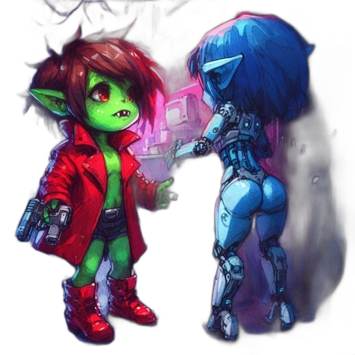 robot, concept art, comic book art, pixel art, cyberpunk, outer space, neon lights, neon transparent PNG cut-out