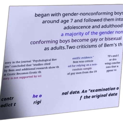 critique, bem, theory, psychological, review, discusses, lack, scientific transparent PNG cut-out