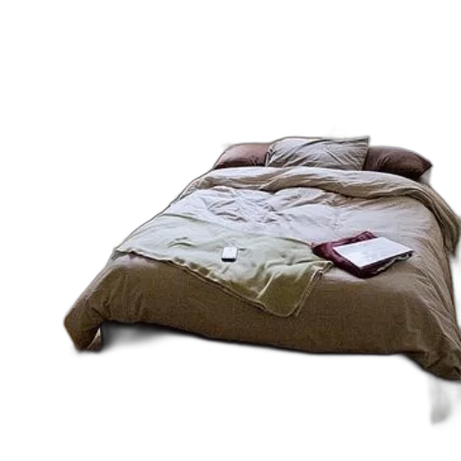 furniture, 3d render, photorealistic, concept art, earth tones, cozy, bedroom, bed transparent PNG cut-out