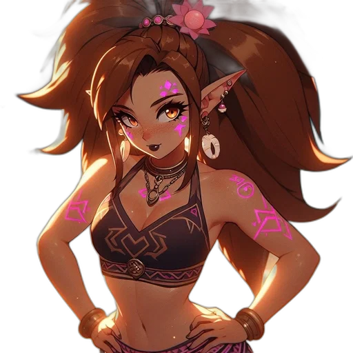 staff, jewelry, fantasy art, concept art, pixel art, anime, dark, neon transparent PNG cut-out