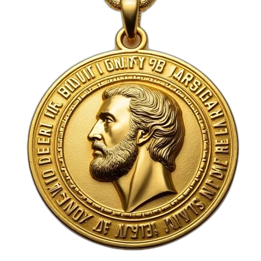 jewelry, yellow, gold, christopher, medal transparent PNG cut-out