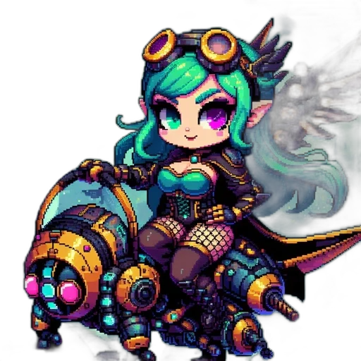 dragon, staff, weapon, pixel art, fantasy art, concept art, cyberpunk, dark transparent PNG cut-out