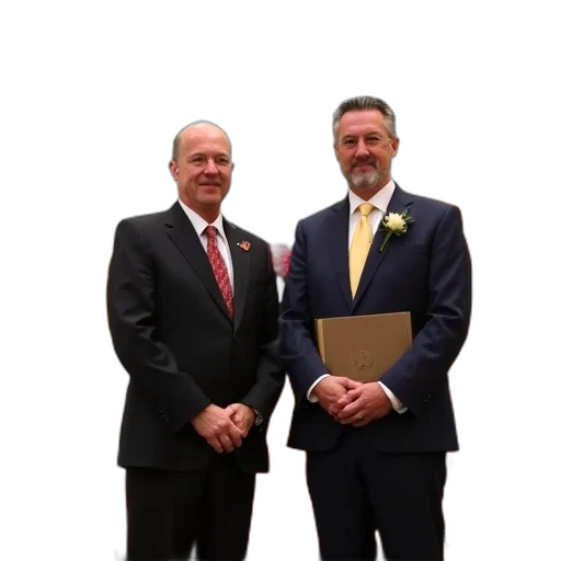 two, men, standing, church, one, holding, book, other transparent PNG cut-out