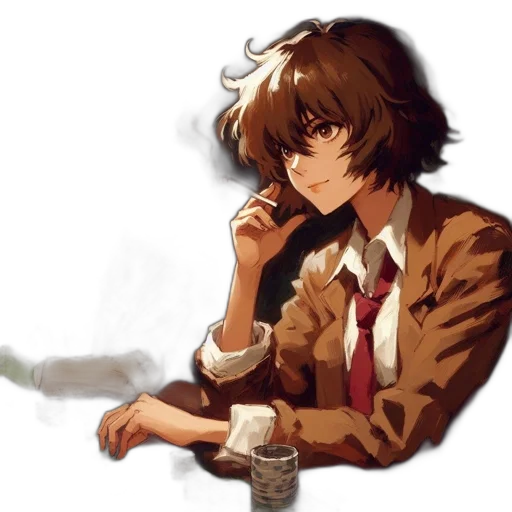 jacket, staff, face, pixel art, anime, concept art, fantasy art, fog transparent PNG cut-out