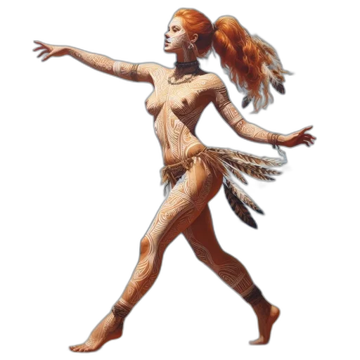 concept art, fantasy art, pixel art, 3d render, earth tones, woman, vivid, red transparent PNG cut-out