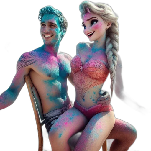 concept art, 3d render, fantasy art, photorealistic, underwater, pastel, two, animated transparent PNG cut-out