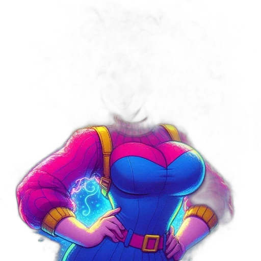 jacket, robot, staff, mask, concept art, comic book art, pixel art, fantasy art transparent PNG cut-out