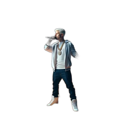 jacket, staff, creature, shoes, 3d render, concept art, pixel art, cartoon transparent PNG cut-out