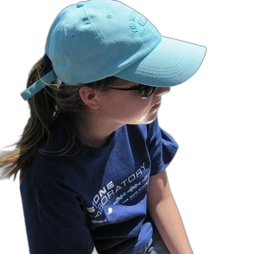 hat, staff, blue, woman, wearing, shirt, sits, boat transparent PNG cut-out
