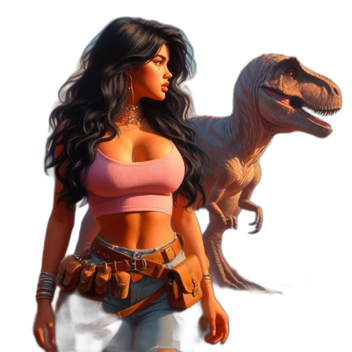 creature, animal, dragon, concept art, fantasy art, photorealistic, 3d render, woman transparent PNG cut-out