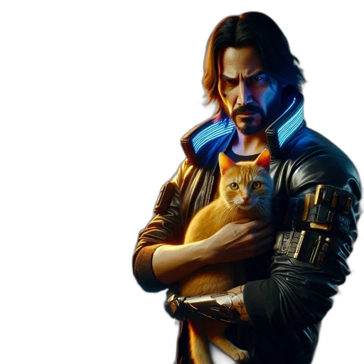 jacket, animal, concept art, cyberpunk, fantasy art, pixel art, individual, dark transparent PNG cut-out