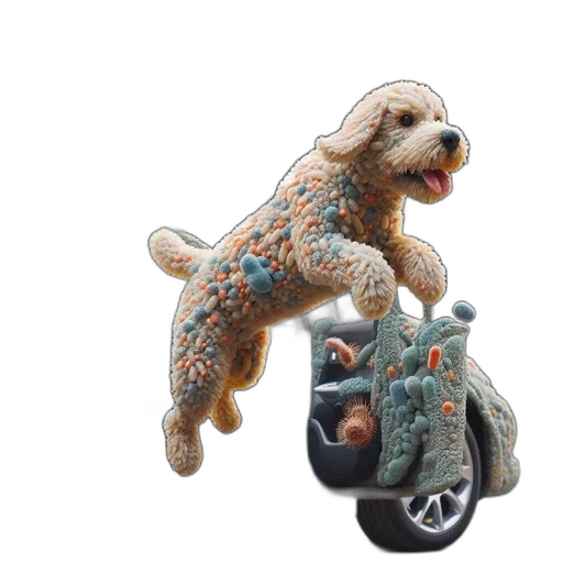 car, creature, animal, 3d render, photorealistic, illustration, features, bacterially transparent PNG cut-out