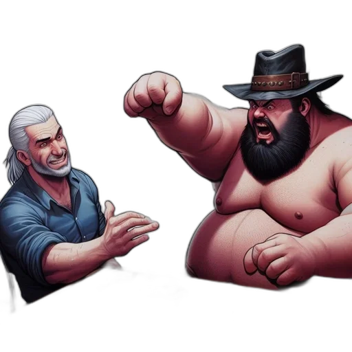 concept art, fantasy art, comic book art, pixel art, two, animated, characters, sit transparent PNG cut-out
