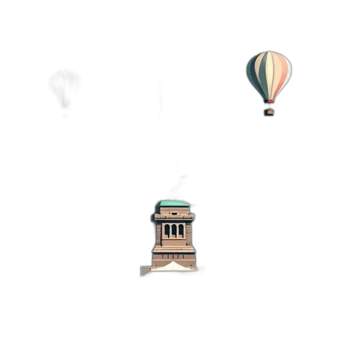 umbrella, building, pixel art, 3d render, concept art, photorealistic, fog, outer space transparent PNG cut-out