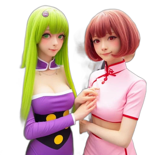 dress, 3d render, concept art, anime, photorealistic, neon, pastel, green transparent PNG cut-out