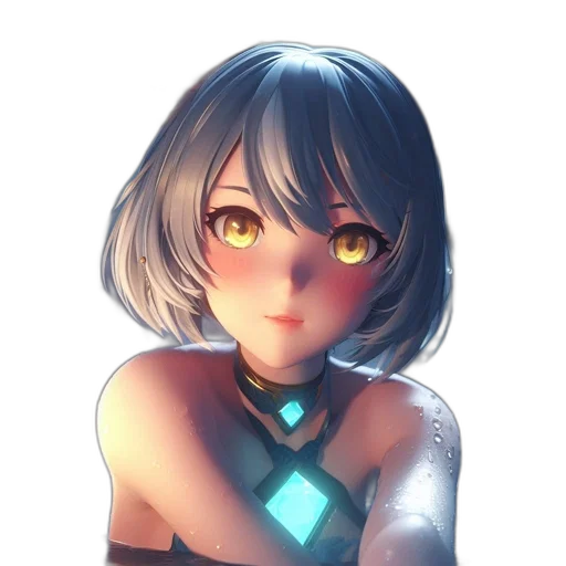 robot, face, staff, mask, anime, fantasy art, 3d render, concept art transparent PNG cut-out
