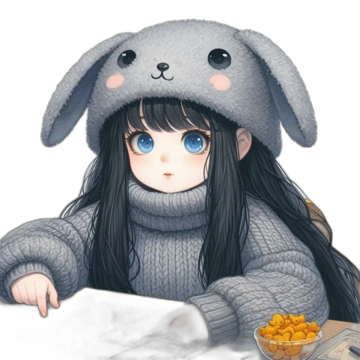food, creature, hat, animal, anime, pixel art, 3d render, concept art transparent PNG cut-out