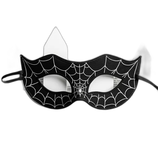 mask, jewelry, crown, hat, monochrome, black, spider, web transparent PNG cut-out