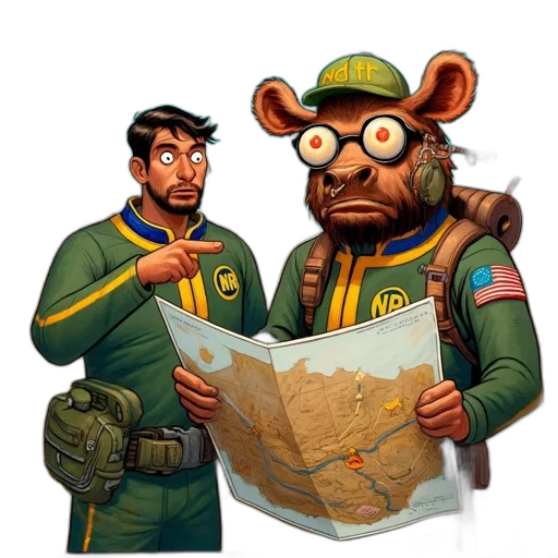jacket, staff, concept art, comic book art, fantasy art, pixel art, poster, ncr transparent PNG cut-out